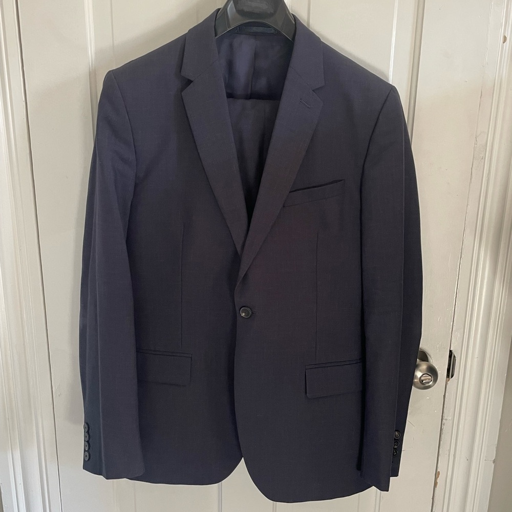 Reiss Limited Edition Blue And Gold Suit functional Buttons Size 42R Pants 36x30